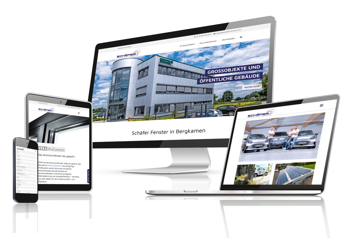 Website von Schäfer Fenster im responsive Design